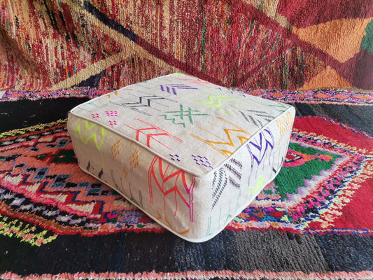 Handmade Amazigh floor poof Anir. FREE SHIPPING