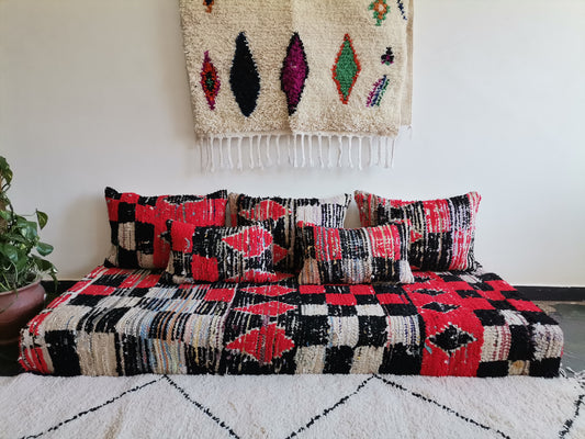 6ft Handmade Amazigh Vintage Sofa Lekbab ⵜⵓⴷⴻⵔⵜ. FREE SHIPPING