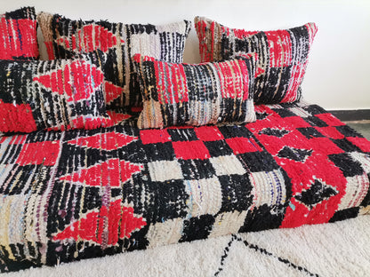 6ft Handmade Amazigh Vintage Sofa Lekbab ⵜⵓⴷⴻⵔⵜ. FREE SHIPPING