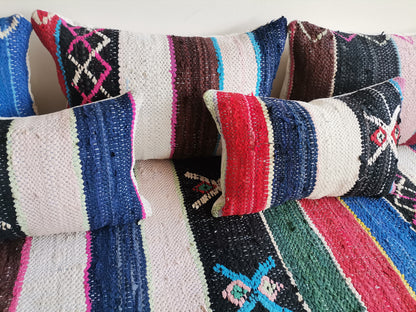6ft Handmade Amazigh Vintage Sofa Boucherouite ⵜⵓⴷⴻⵔⵜ. FREE SHIPPING