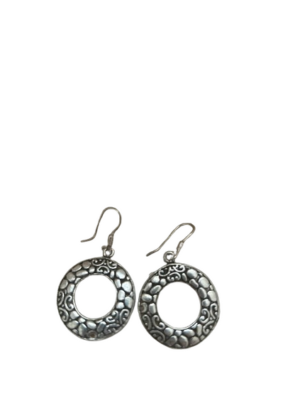 Amazigh Silver Earrings Sun ⴼⵉⴱⵓⵍⴰ