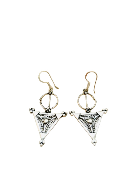 Amazigh Silver Earrings Fibula  ⴼⵉⴱⵓⵍⴰ