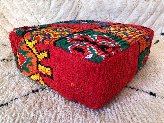 24x24x8"Handmade Vintage Amazigh floor poof. FREE SHIPPING