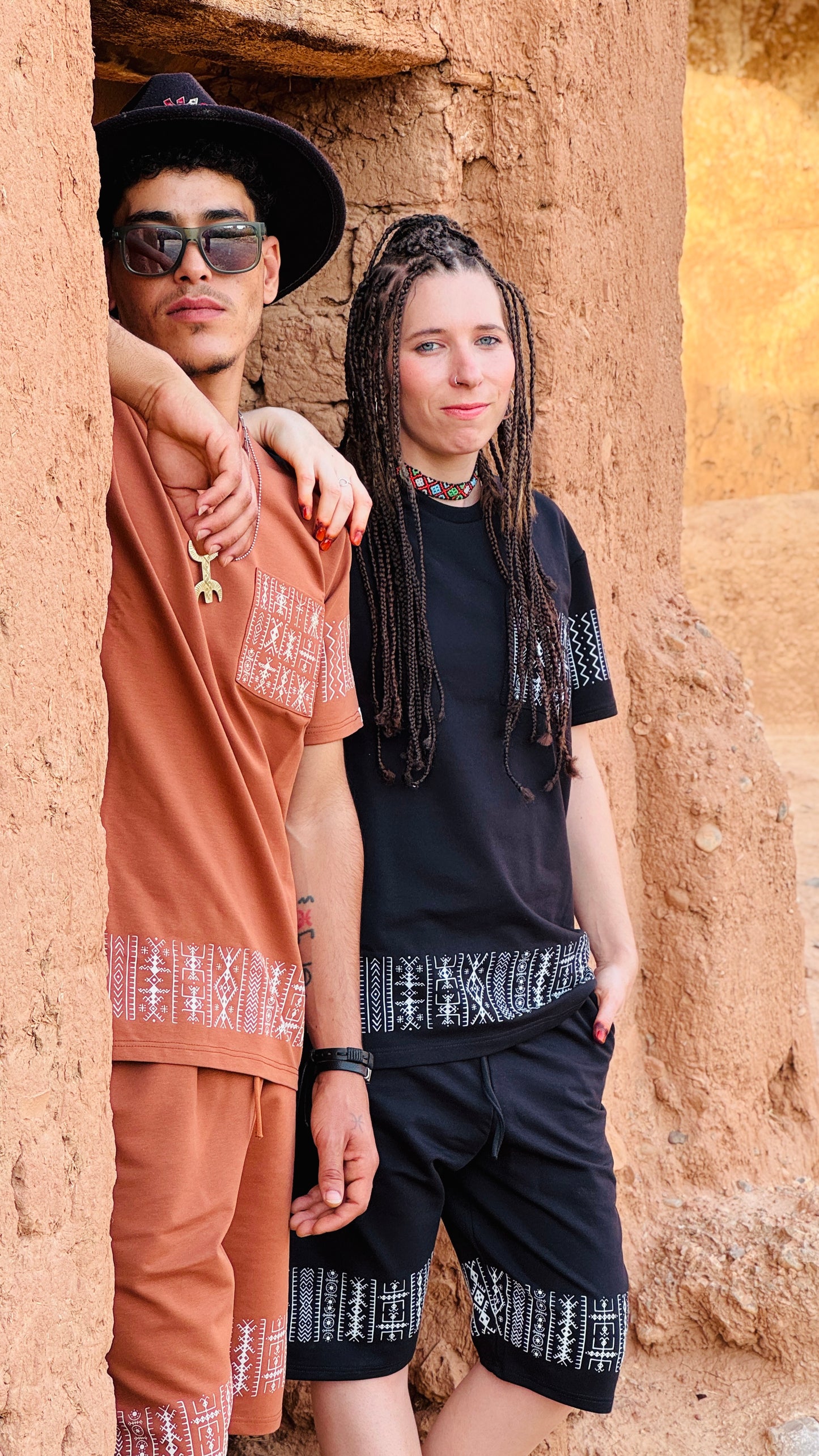 Handmade Amazigh Brown set Men Tawada ⵜⴰⵡⴰⴷⴰ