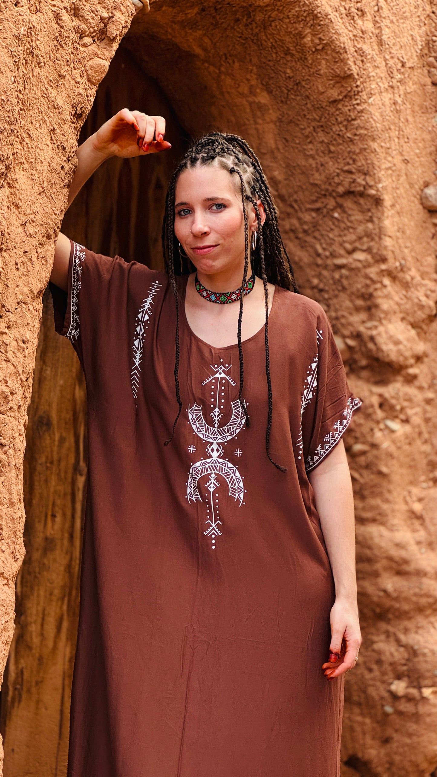 Handmade Amazigh Grey Gandoura Women Tilelli ⵜⵉⵍⴻⵍⵍⵉ