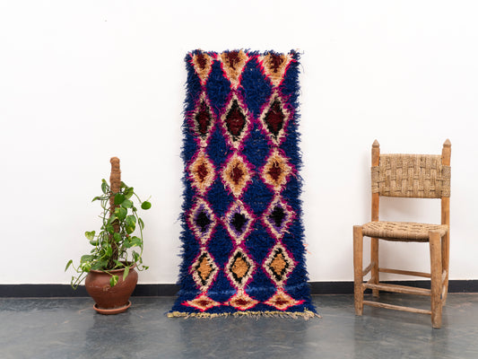 Handmade Amazigh Rug Boucherouite. FREE SHIPPING