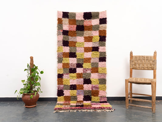 Handmade Amazigh Rug Boucherouite . FREE SHIPPING