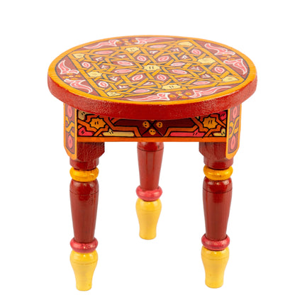 Handcrafted Moroccan table Illy red.