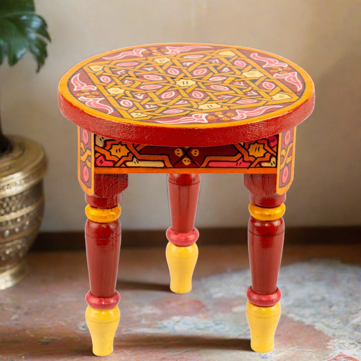 Handcrafted Moroccan table Anir Orange.