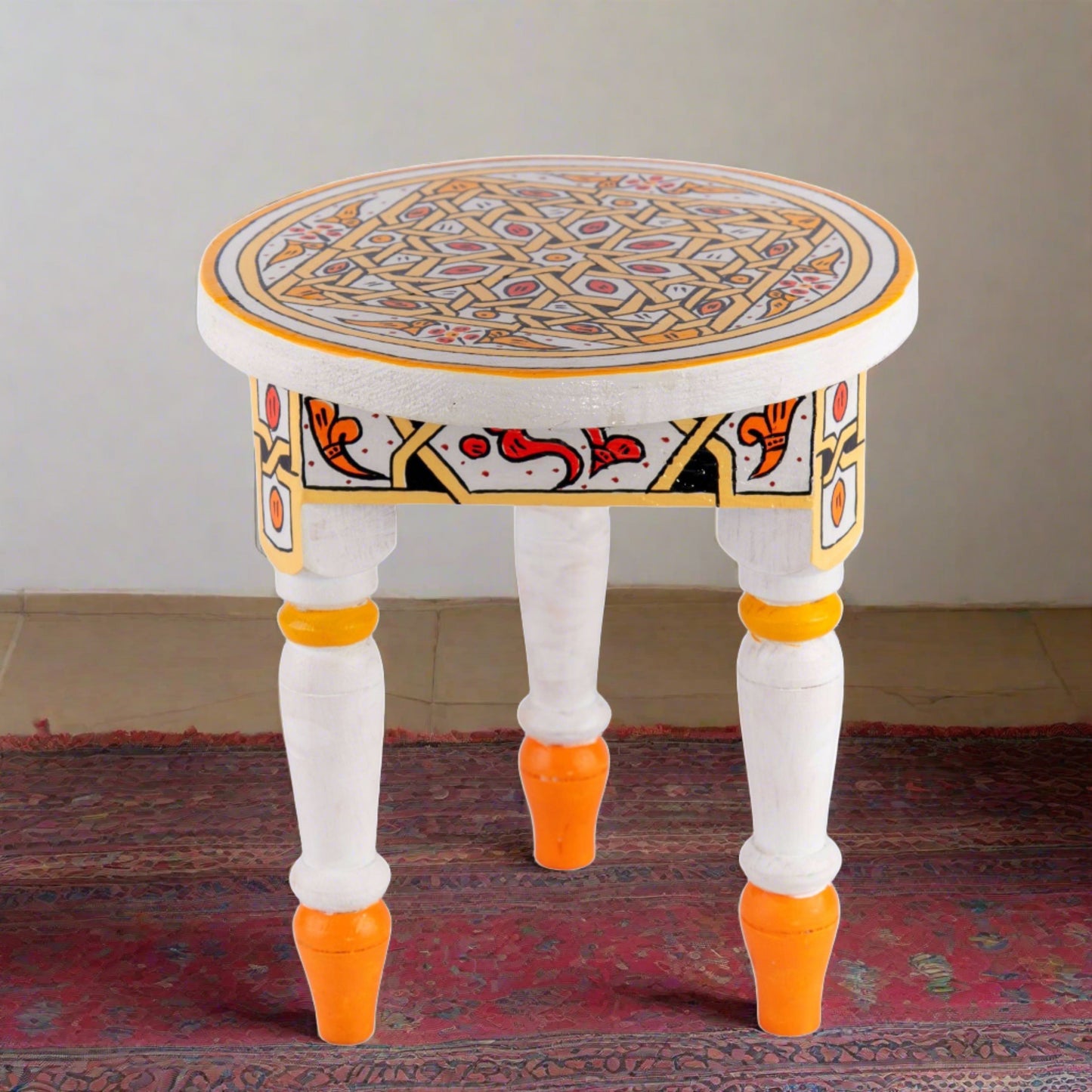 Handcrafted Moroccan table Anir Orange.