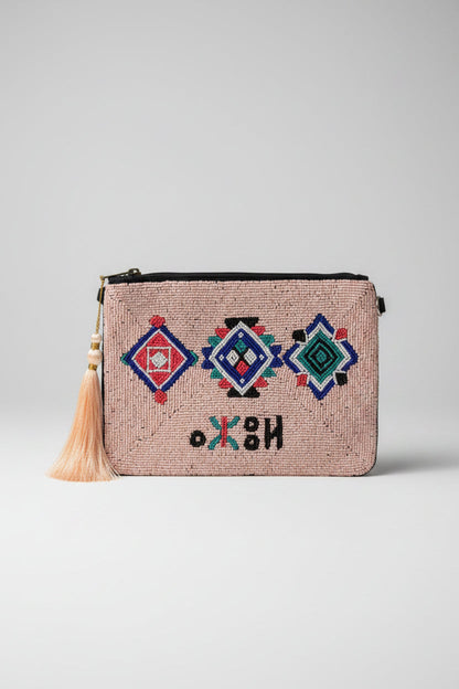 Azul Beaded Pink Bag Pouch ⴰⵣⵓⵍ