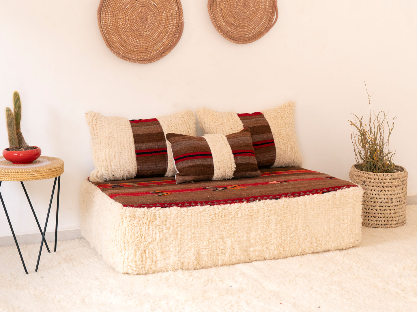 120cm/4ft Handmade Amazigh Vintage Sofa Masinassa ⴰⵓⵔⵉⵏⵊ