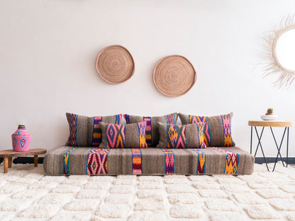 6ft Handmade Amazigh Sofa Itto ⴰⵓⵔⵉⵏⵊ. FREE SHIPPING