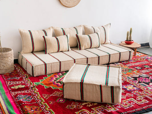 6ft Handmade Amazigh Vintage Sofa Azoud ⴰⵓⵔⵉⵏⵊ. FREE SHIPPING