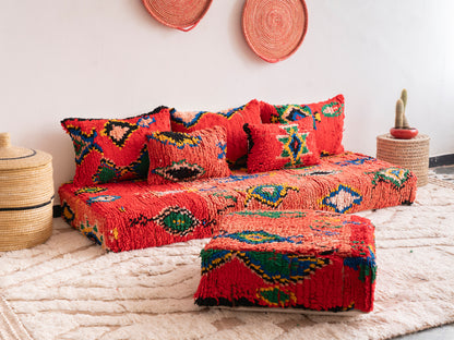6ft Handmade Amazigh Vintage Sofa Ilias ⴰⵓⵔⵉⵏⵊ. FREE SHIPPING