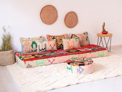 7ft Handmade Amazigh Vintage Sofa ⵉⵣⵉⴼⴼⴰⴽ. FREE SHIPPING