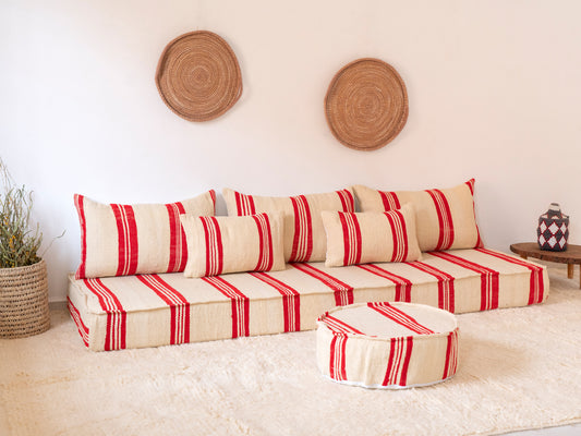 210cm/7ft Handmade Amazigh Taza Sofa ⵜⴰⴼⵍⴻⵙⵜ