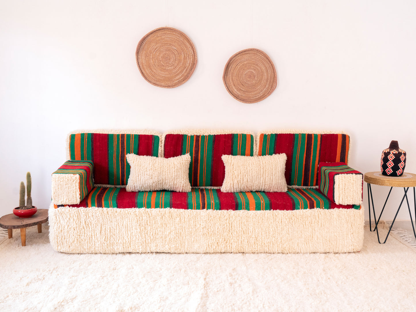 210cm/7ft Handmade Amazigh Amalou Sofa ⵜⴰⴼⵍⴻⵙⵜ