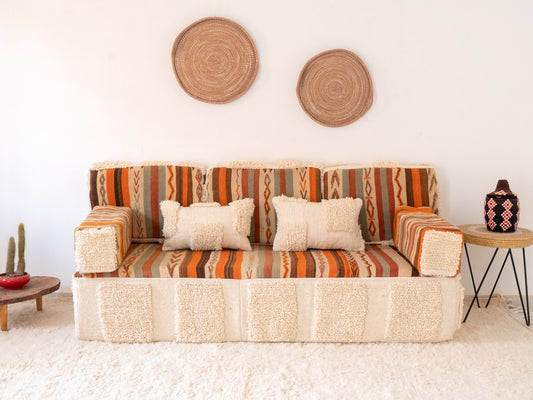 180cm/6ft Handmade Amazigh Meknes Sofa ⵜⴰⴼⵍⴻⵙⵜ