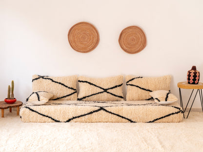 210cm/7ft Handmade Amazigh Sofa Moussa ⵜⴰⴼⵍⴻⵙⵜ