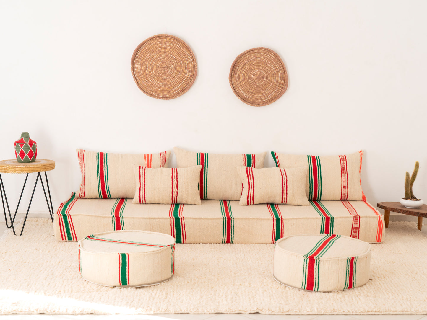 210cm/7ft Handmade Amazigh Amlou Sofa ⵜⴰⴼⵍⴻⵙⵜ