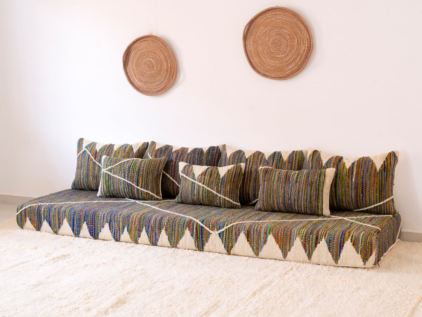 240cm/8ft Handmade Amazigh Tasanou Sofa ⵜⴰⴼⵍⴻⵙⵜ