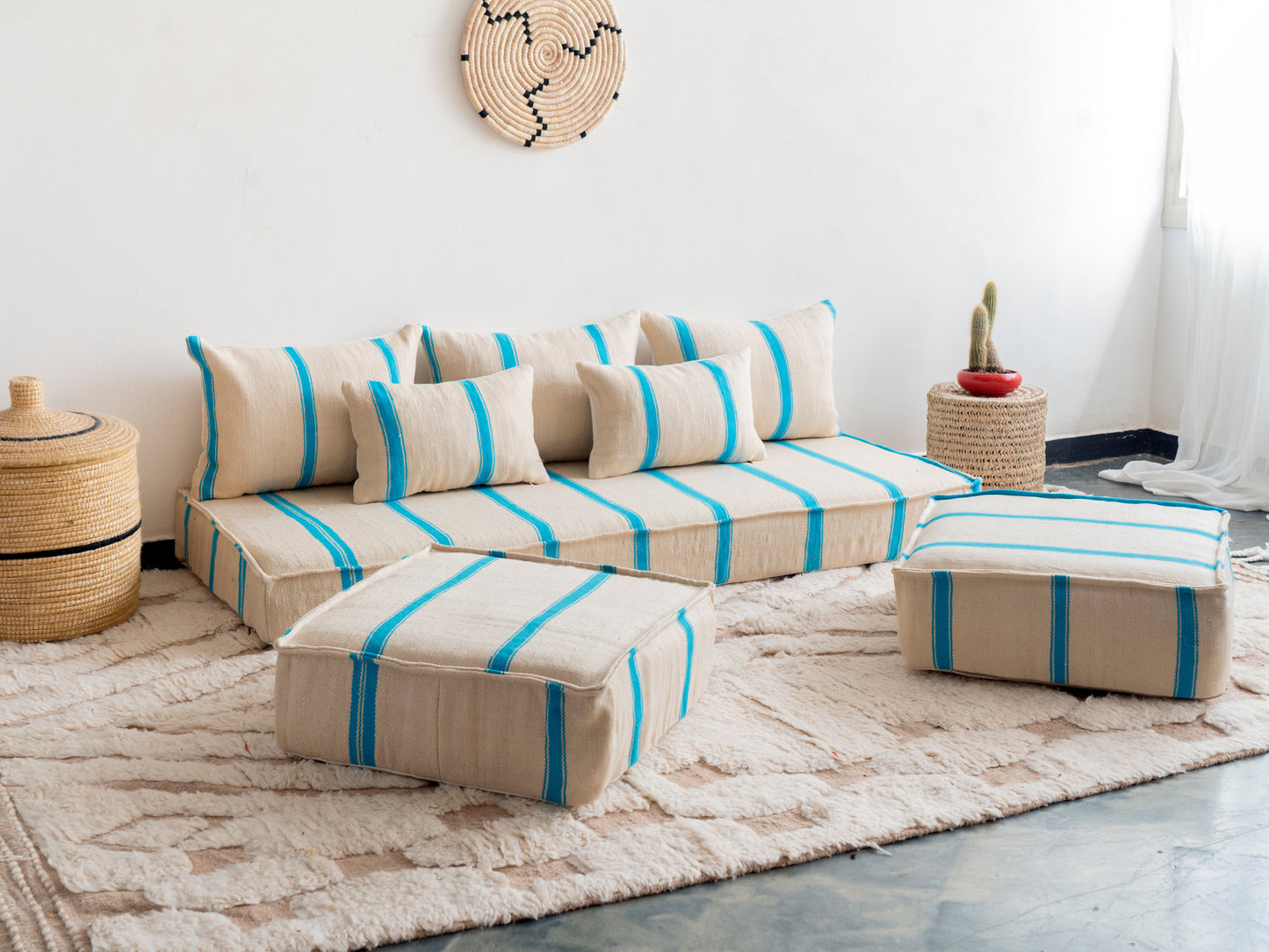 6ft Handmade Amazigh Vintage Sofa Lia ⴰⵓⵔⵉⵏⵊ. FREE SHIPPING