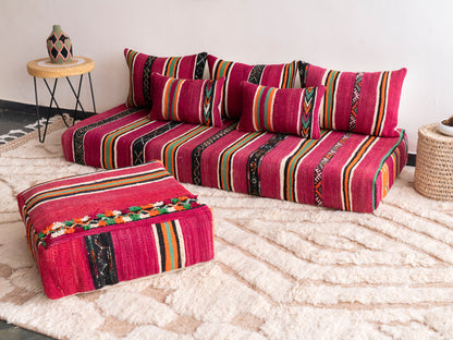 6ft Handmade Amazigh Vintage Sofa Imouzer ⴰⵓⵔⵉⵏⵊ. FREE SHIPPING