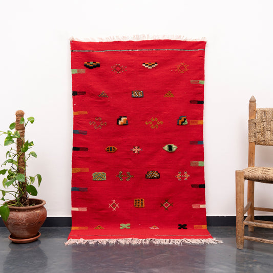 Handmade Amazigh Kilim Rug Lalla. FREE SHIPPING