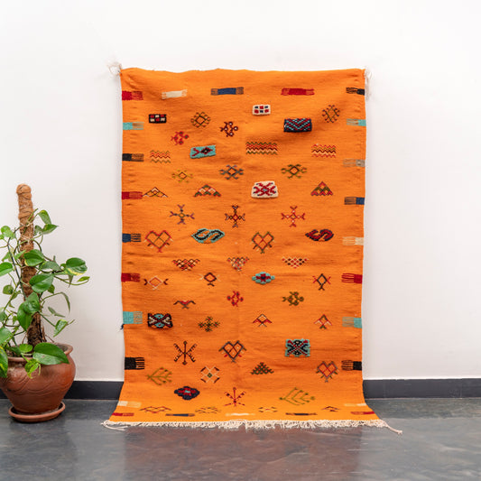 Handmade Amazigh Kilim Rug Takama. FREE SHIPPING