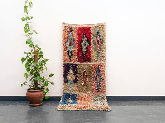 Handmade Amazigh Rug Boucherouite. FREE SHIPPING