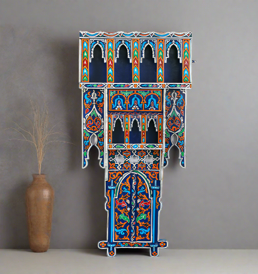 Handmade Moroccan shelf Ahidus red. FREE SHIPPING