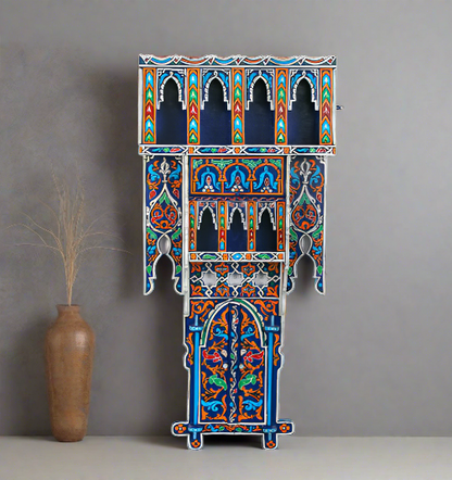 Handmade Moroccan shelf Ahidus blue.