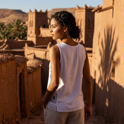 Amazigh black top S, M, Lⴰⵣⵓⵍ