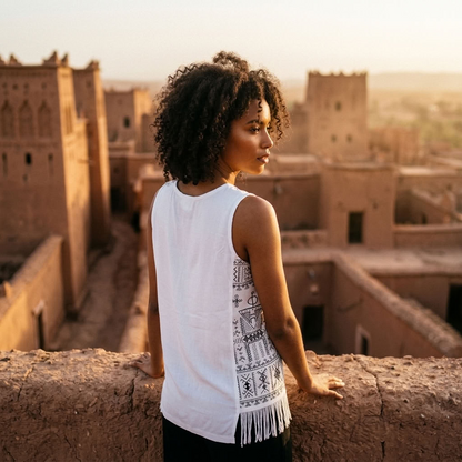 Amazigh black top S, M, Lⴰⵣⵓⵍ