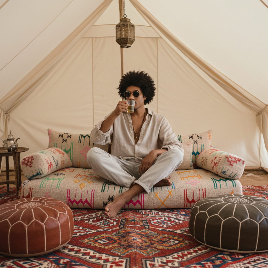 180cm/6ft Handmade Amazigh Amoud Sofa ⵜⴰⴼⵍⴻⵙⵜ