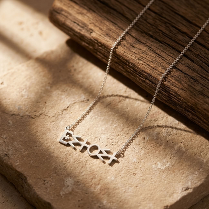 Amazigh Silver Necklace Tifawin Eϟ+○ϟ.