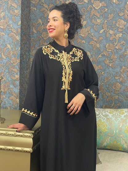 Handmade Moroccan Jellaba Women Purple Illy ⵜⵉⵍⴻⵍⵍⵉ