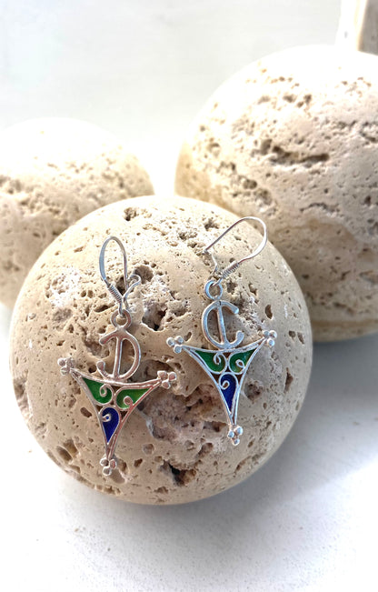 Amazigh Silver Earrings Fibula Taḍdast ⴼⵉⴱⵓⵍⴰ.