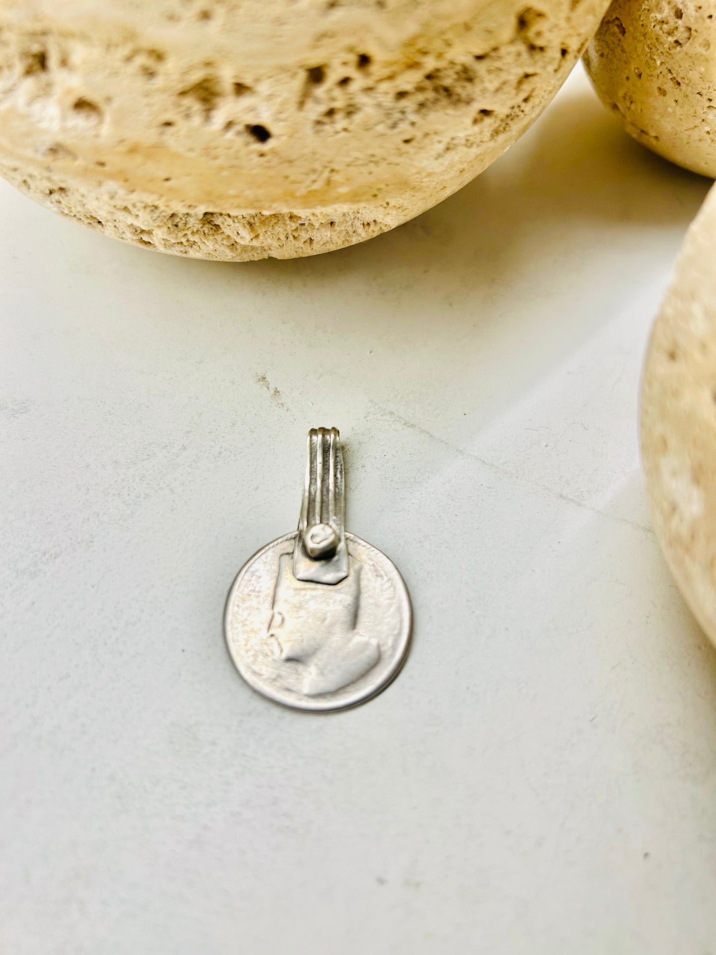 Vintage Silver Moroccan Coin Pendant(Mohammed V)