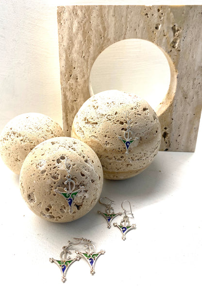 Amazigh Silver Earrings Fibula Taḍdast ⴼⵉⴱⵓⵍⴰ.