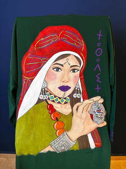 Dar Chi Amazigh Green Kimono Unisex Tasadit ⵜⴰⵙⴰⴷⵉⵜ