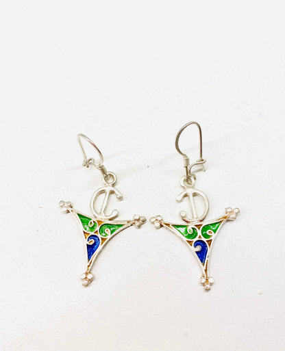 Amazigh Silver Earrings Fibula Taḍdast ⴼⵉⴱⵓⵍⴰ.