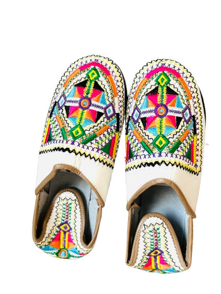 Dar Chi Handmade Moroccan Leather Slippers for Women White