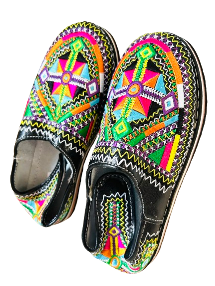 Dar Chi Handmade Moroccan Leather Slippers for Women Black 41