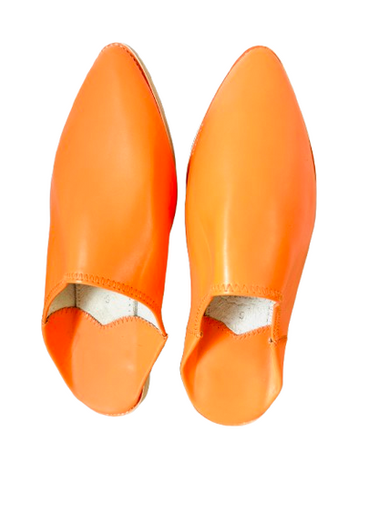 Leather Babouche Orange.
