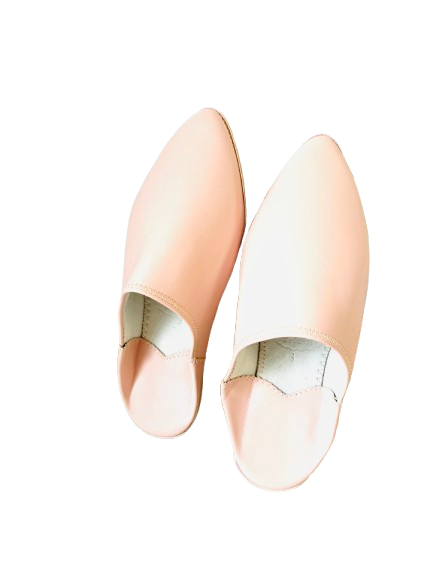 Handmade Amazigh Leather Babouche light pink 38ⴰⵙⴼⴻⵍ .