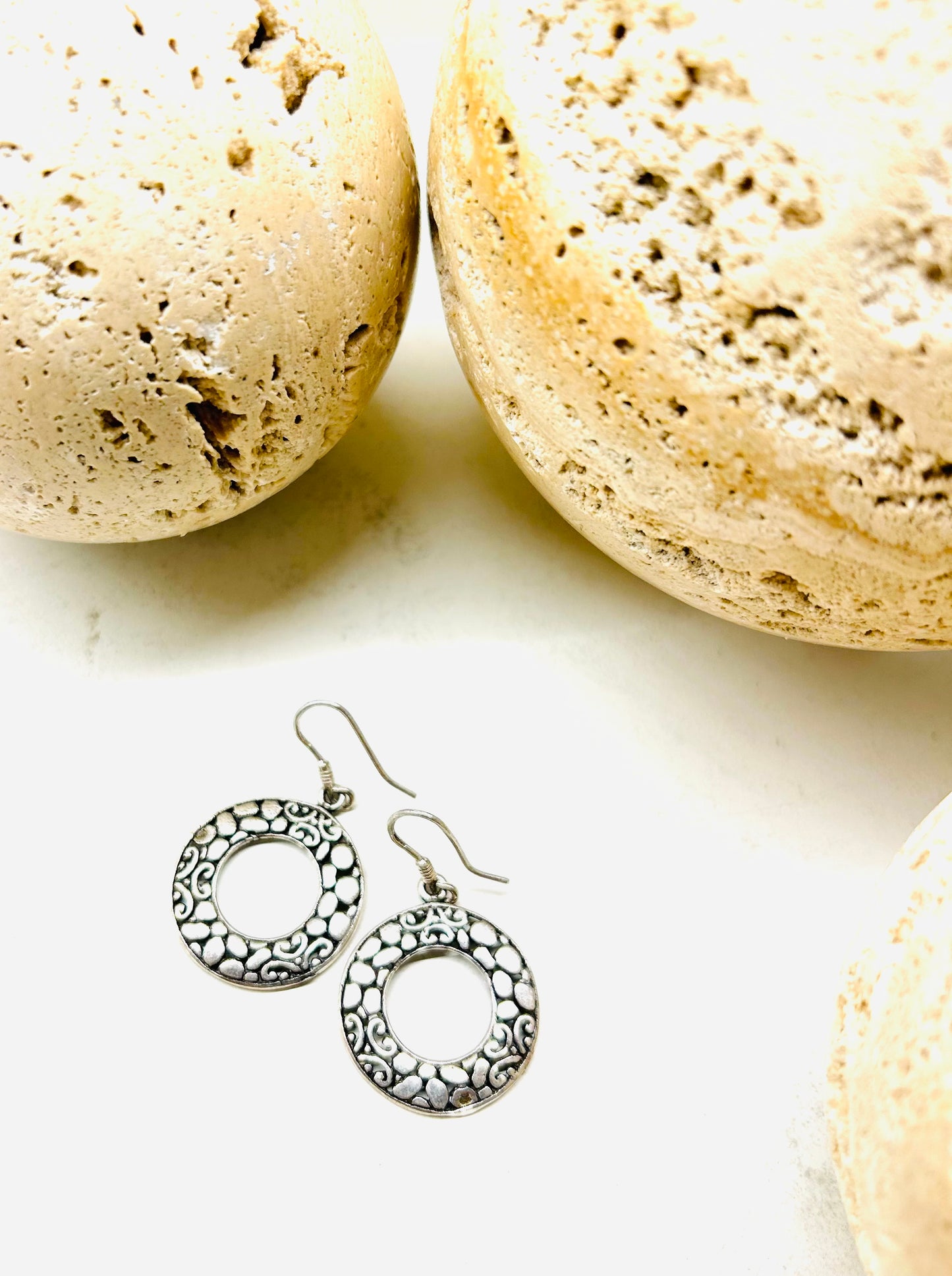 Amazigh Silver Earrings Sun ⴼⵉⴱⵓⵍⴰ