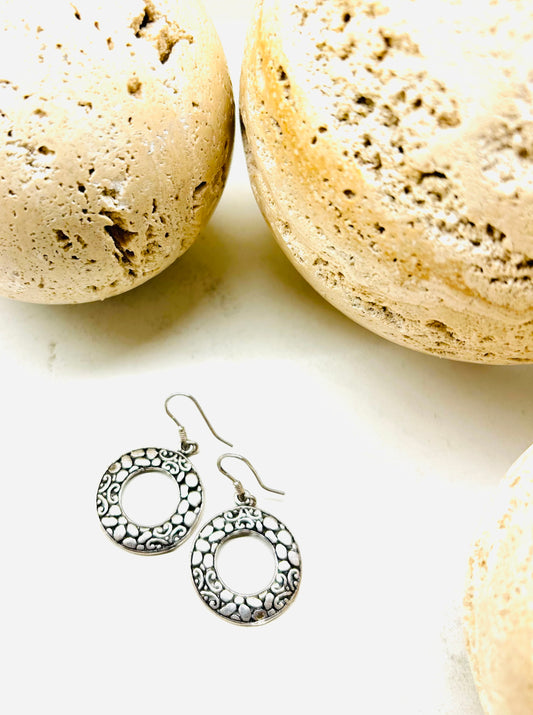 Amazigh Silver Earrings Sun ⴼⵉⴱⵓⵍⴰ