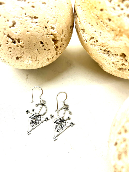 Amazigh Silver Earrings Fibula  ⴼⵉⴱⵓⵍⴰ